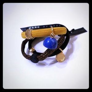 Marc by Marc Jacobs black gold blue hair ties